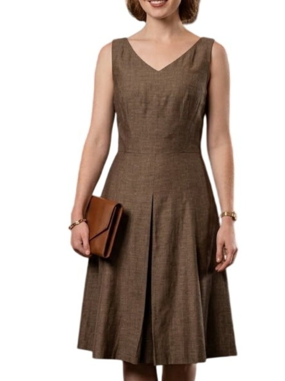 Lafayette 148 New York Fit & Flare Virgin Wool Linen Blend Dress 2 Career